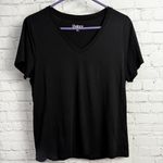 Quince  basic black comfort v-neck  tee ladies size XL capsule emo goth cotton Photo 0