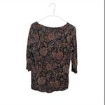 Peruvian Connection  Floral Paisley Print three quarter sleeve blouse, size small Photo 2