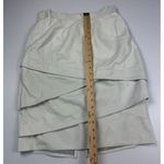 Lillie Rubin White Tiered leather Skirt with Architectural Pleating size 10 Photo 1