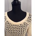 American Eagle  Medium M Crocheted Open Weave Sweater Long Sleeve Photo 3