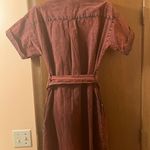 Proenza Schouler White Label Short-Sleeve Belted Snap-Front Shirt Dress in Red Photo 5