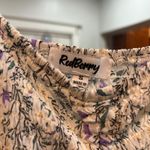 Red Berry Floral Mini Dress‎ Long Sleeve Ruched Drawstring Cottage Size Small Photo 5