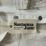 Savanna Jane White Jacket Size Large Denim White Western Glam Rhinestone NWT Photo 3