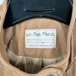 Free People  Fenix Vegan Faux Leather Zip Up Moto Jacket in Camel Womens Large Photo 5