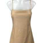 Bardot Gold Tan Faux Vegan Leather Sleeveless Cami Camisole Mini A-Line Dress S Photo 0