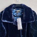 Dennis Basso Dennis By  Women’s Faux Fur Coat Dark Blue Mid Length Size M Photo 2