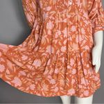 Petal and Pup  Floral Arden Dress Babydoll Size 6 Orange Pink Pinktuck Shell Button Photo 7