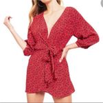 Free People ✨ Clara Red Floral Wrap Dress Front Tie Small Photo 0