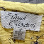Vintage Sarah Elizabeth Linen Blend Dress Shirt 2 piece Size 14P Yellow Floral Photo 3