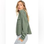 Roxy Sweet Surf Cropped Sweatshirt. In Thyme. Size M. NWT Photo 4