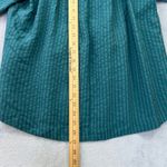 Jacqueline Riu Blouse Striped‎ Button Down Long Sleeve Teal Green Medium Photo 9