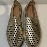 Loeffler Randall  Rowan Gold Perforated Leather Espadrille Slip-Ons Size 36 Photo 2
