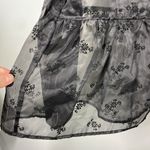 Forever 21 Semi Sheer Cropped Puffy Long Sleeves Top Floral size Large Photo 7