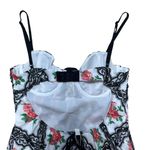 For Love & Lemons Black & White Floral Greta Mini Dress US S Photo 8