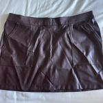 A New Day Brown Leather Mini Skirt with a pockets Photo 2
