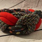 Vintage braided cloth belt Velcro closure Black Photo 1