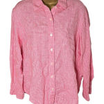 Pendleton  Originals Gingham Button Front Linen Shirt Pink M Photo 0