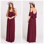 Show Me Your Mumu  SMYM Caitlin ruffle maxi dress in merlot NEW LARGE Photo 5