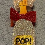 Glittering Champagne 🍾 Silver and Red Hair Clip Photo 0