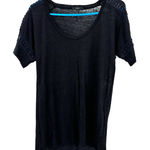 J.Crew  size XS dark blue short sleeve top blouse shirt detail sleeves‎ Photo 0