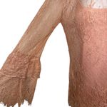 White House | Black Market  Soft Pink Sheer Lace Tie Neck Shell‎ With Tank EUC XS Photo 3