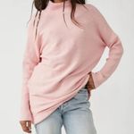 Free People We The Free Pink Casey Ribbed Knit Mock Neck Tunic Longline Sweater Photo 8