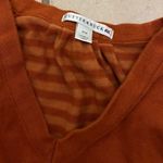 Cutter and Buck Womens  burnt orange stripe vneck sweater Photo 1