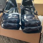 NWT Coutgo Women’s Navy Patented Leather Mary Jane Chunky Platform Size 8 Blue Photo 13