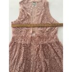 Vocal Vest Womens XL Pink Open Cardigan Lace Suede Coquette Whimsy Sheer Photo 8