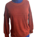 RUBZOOF Women’s Oversized‎ Sweatshirt Orange Size Small Long Cuffed Sleeves New Photo 0