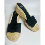 Eileen Fisher wedge sandals black sz 8 women's Beige Espadrille Wedge Photo 2