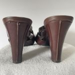 Clarks  Women’s Artisan Collection Leather Sandal Heels Size 8 Brown Excellent Photo 3