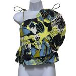 Tanya Taylor  Claudette Asymmetrical Ruffle Peplum Top Sz 8 Zesty Multi NWT $395 Photo 1