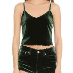 Abercrombie & Fitch NEW  Green Velvet VNeck Cropped Cami Tank Top Crop Top Size S Photo 0
