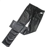 NWT Mother Dazzler Skimp in Wax On Wax Off Black Faux Leather Stretch Pants 30 Photo 3