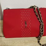 Saint Laurent Yves  YSL Red Makeup cosmetic Bag Pouch case clutch Crossbody Photo 2