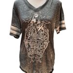 Disney The Nightmare Before Christmas Gray Graphic Short Sleeve V-Neck Tee Small Photo 0