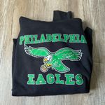 Jerzees Philadelphia Eagles Birds Throwback Hoodie Sweatshirt Black Green Size M Photo 6