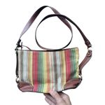 Etienne Aigner Vintage  Women's Multicolor Striped Print Crossbody Purse Bag Photo 9