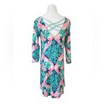 Lilly Pulitzer  Ophelia Seaside Aqua Coconut Cove Knit Swing Dress MEDIUM Cottage Photo 5