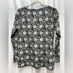 J.Jill  floral V-neck Pima cotton long sleeve top women’s M Photo 1