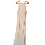 Badgley Mischka  Blush Halter Odessa Zip Up Back Gown Dress Size 18 Photo 3