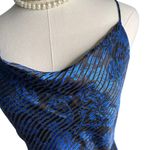 Alice + Olivia Christina Hi‑Lo Dress Size 6 Winter Palace Cowl Neck blue black Photo 5