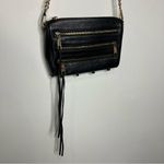 Rebecca Minkoff  black 5 zip leather mini bag crossbody chain 8.5” x 6.5” x 1.75” Photo 2