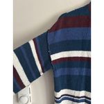 Free People Atlas Swearer Dress Pullover Small Blue White Maroon Side Slit Boho Photo 3