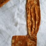 Free People Golden Draped High Neck Tie Cuff Balloon Sleeve Open Back Dress (XS) Photo 3