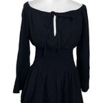 Majorelle Kalani Mini Dress in Black Off The Shoulder A Line Smocked Revolve XS Photo 0