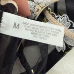 TAMSC Black Semi Sheer Bralette Embroidered Floral Womens Medium Photo 2