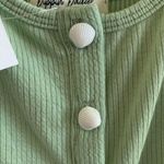 NWT Dippin' Daisy's Ribbed Shell Button Crop Top Summer Festival Boho Large Green Photo 2