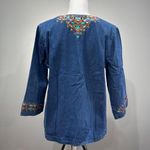 Bob Mackie Vintage Tribal Denim Shirt Size L EUC Photo 1